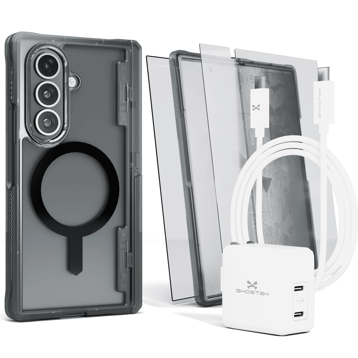 Samsung Galaxy Z Fold7 Smoke Matte Case MagSafe Kickstand Magnetic