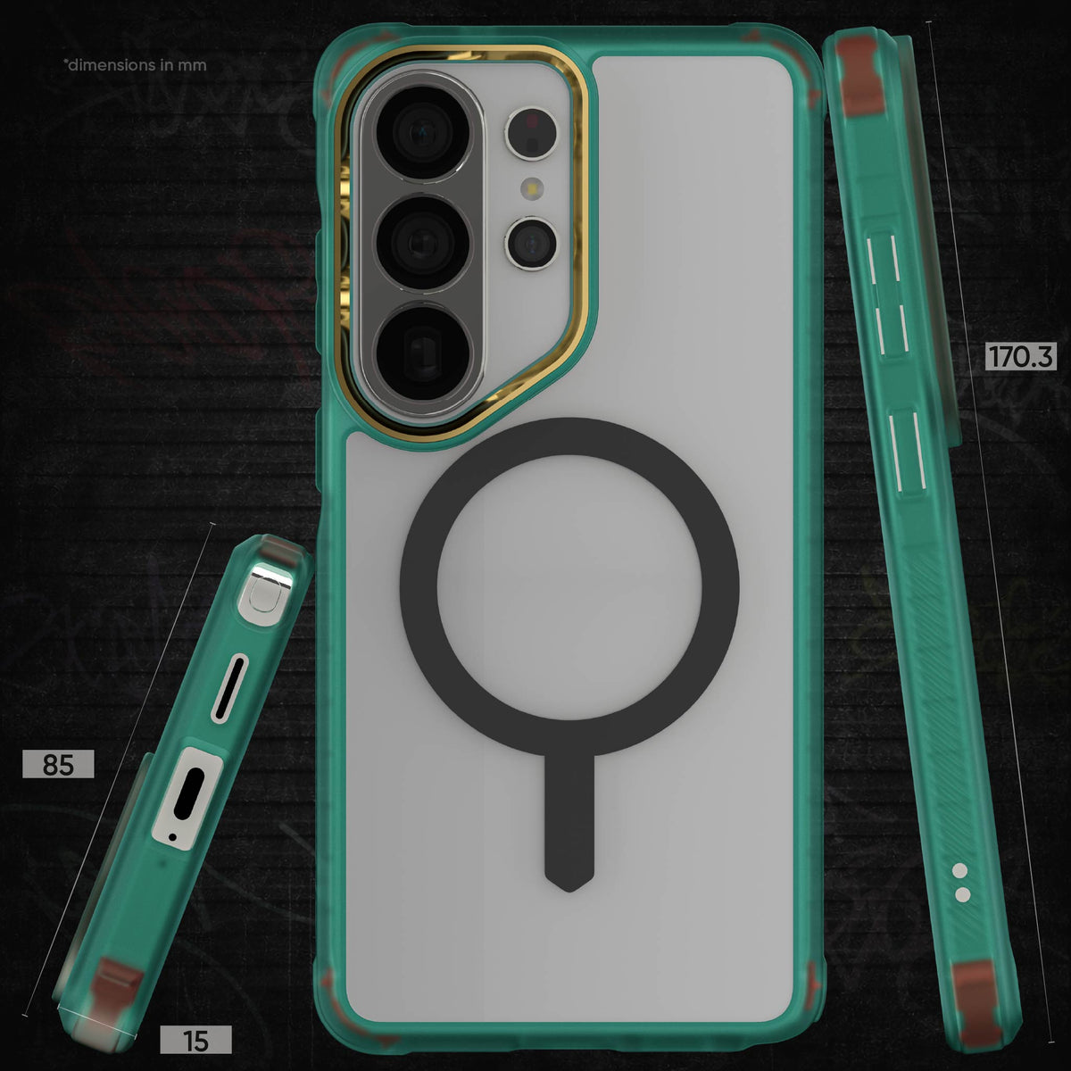 Galaxy S26 Ultra Clear Case MagSafe Protective Phone Cover Magnetic Ring Shockproof Premium Teal Limited Edition