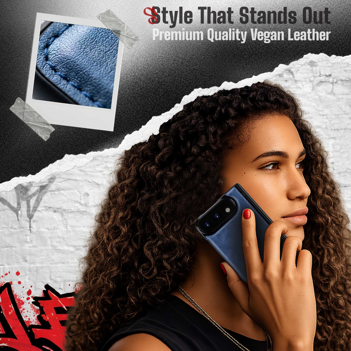 iPhone Duo Gray Leather Case with Screen Protector