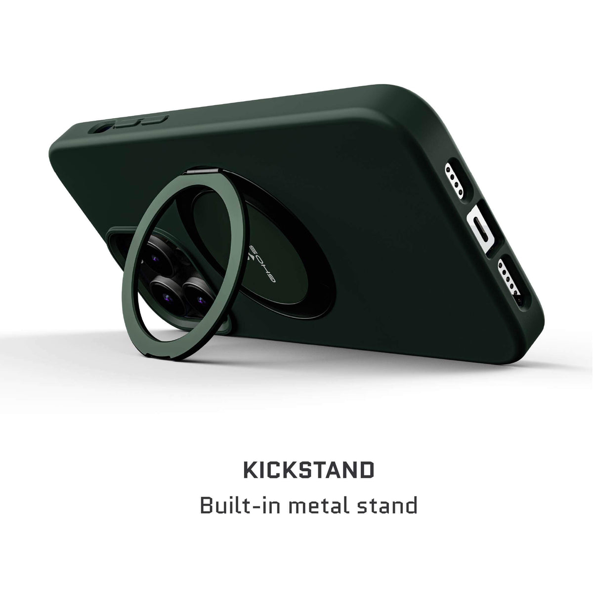iPhone 15 Pro Max MagSafe Ring Stand Phone Case Green