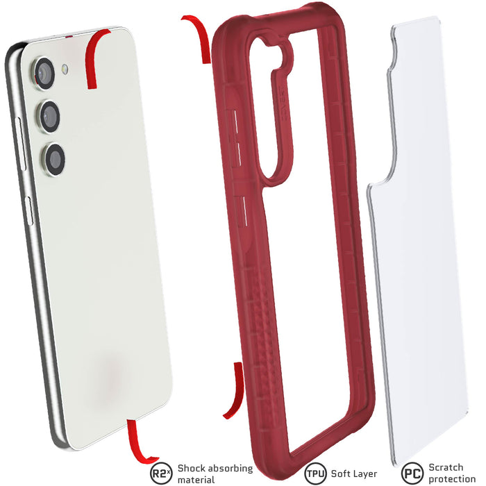 Samsung Galaxy S23 Plus Red Case Clear