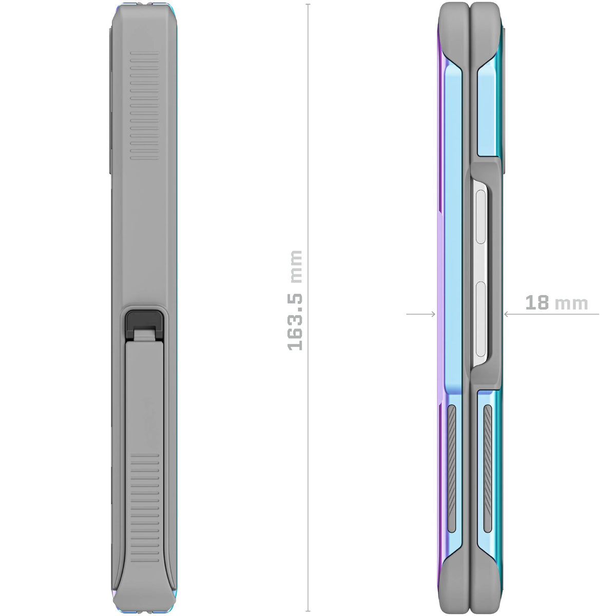 Google Pixel 9 Pro Fold Protective Phone Case Prismatic Kickstand Metal Aluminum Iridescent
