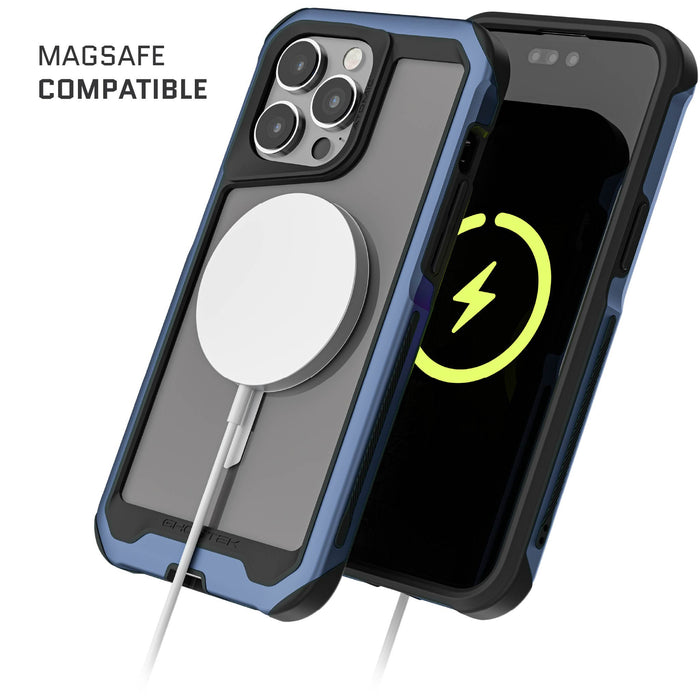 MagSafe iPhone 15 Pro Max Clear Case Blue