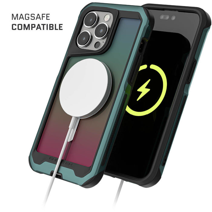 MagSafe iPhone 15 Pro Max Clear Phone Case Green
