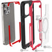 Clear iPhone 15 Pro MagSafe Phone Case Red