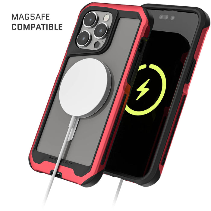 Clear Apple iPhone 15 Pro Max MagSafe Case Red