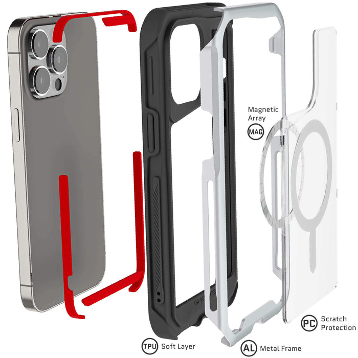 iPhone 15 Pro Max Case Silver Metal