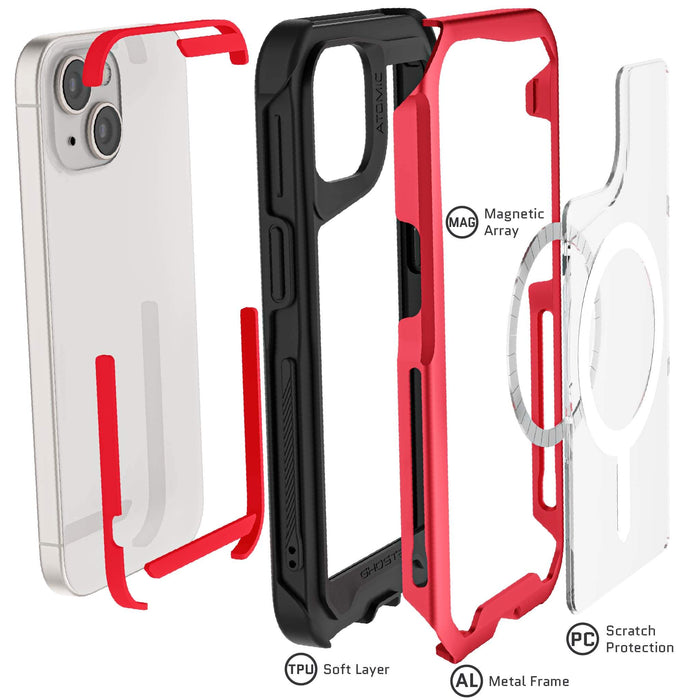 MagSafe iPhone 15 Clear Case Red
