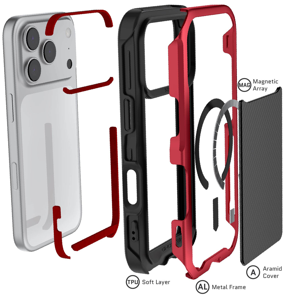 iPhone 18 Pro Case Aramid MagSafe Aluminum Metal Bumper Clear Protective Phone Cover
