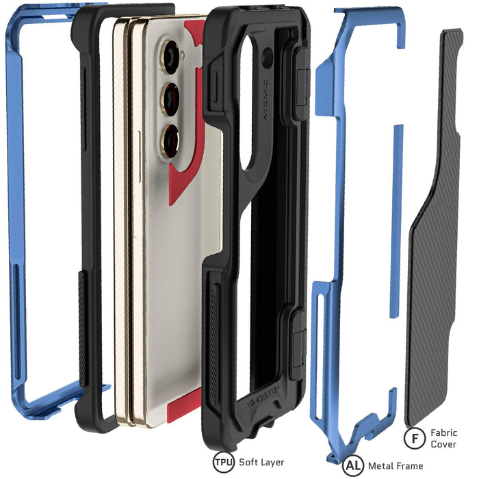 Galaxy Z Fold 5 Case Carbon Fiber Blue
