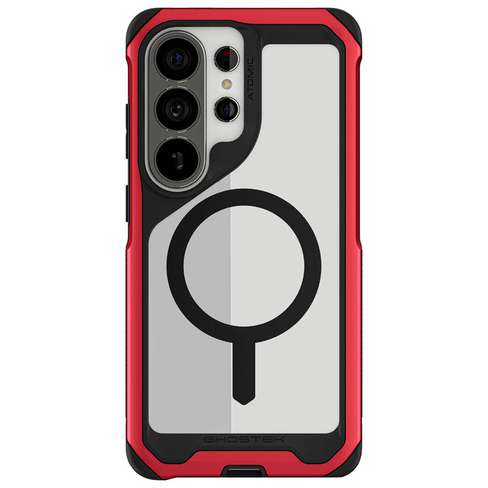 Galaxy S26 Ultra Case Clear Metal MagSafe Red