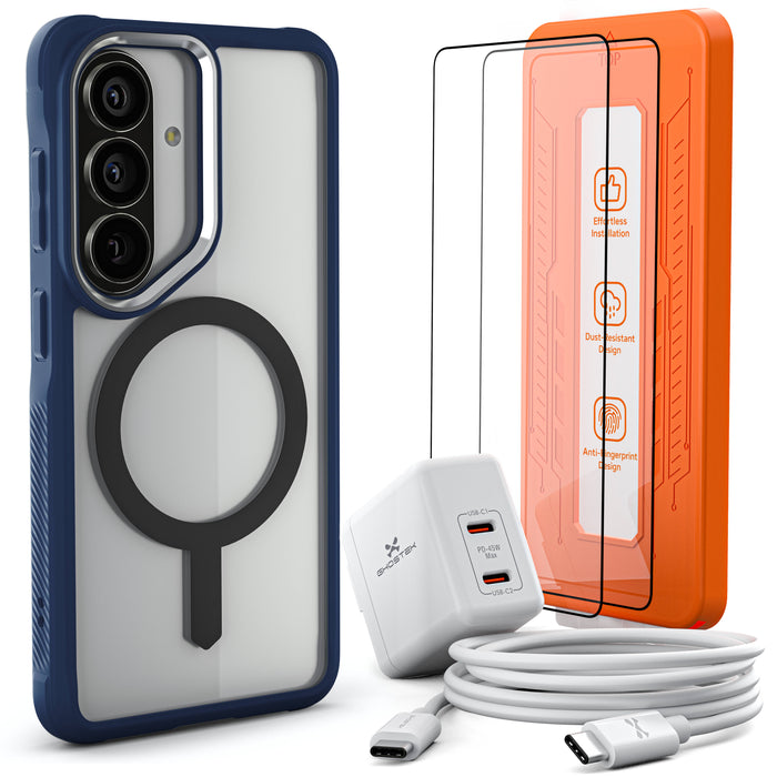 Galaxy S26 Series Bundle – Case + Charger + Cable + Screen Protector