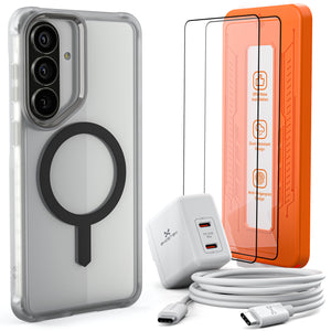 
                        Galaxy S26 Series Bundle – Case + Charger + Cable + Screen Protector