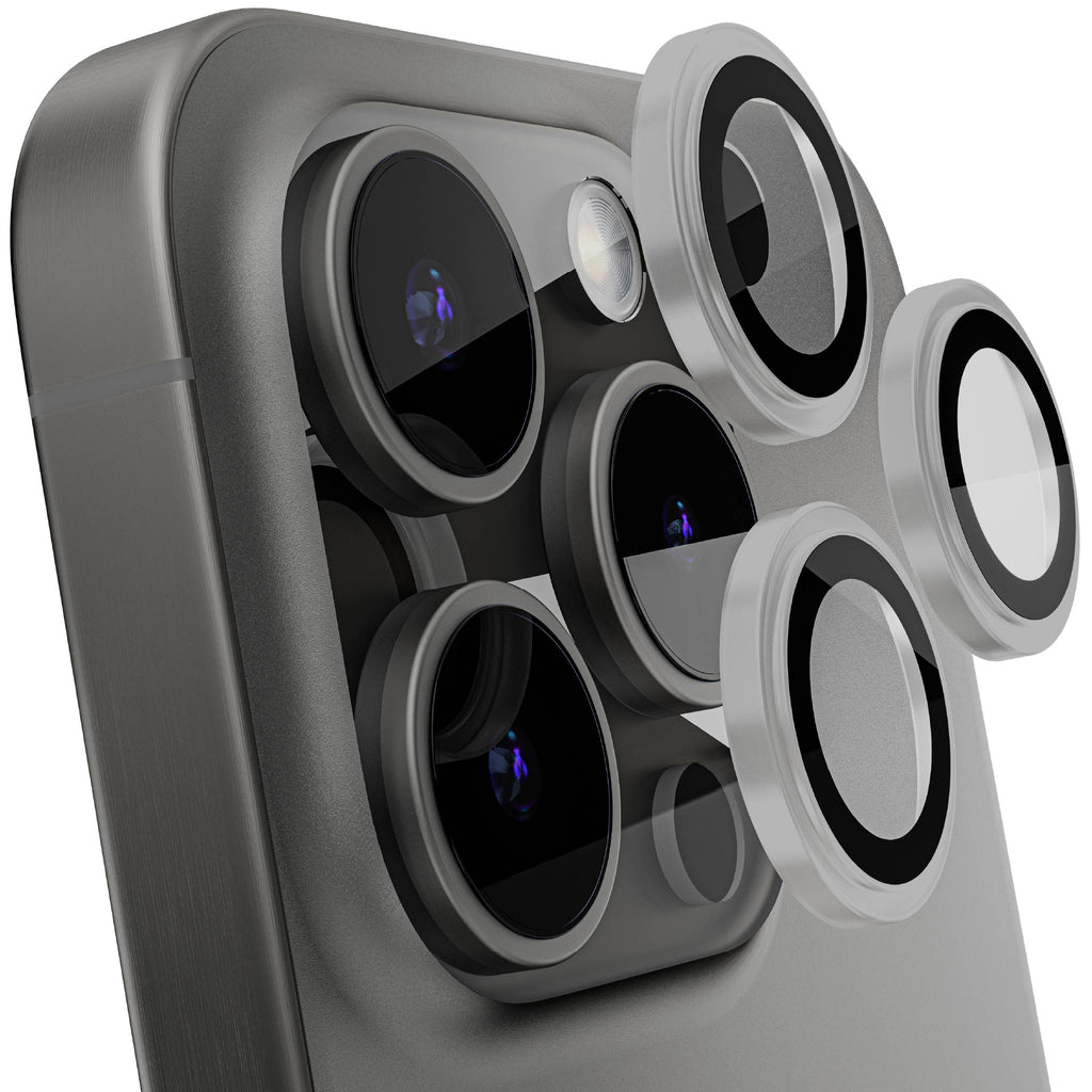 Cover Obiettivo IPhone 15 Vetro Temperato Protettivo Per Fotocamera IPhone 12-15 Pro/Max - Protezione Cristallo, Trasparente, Antigraffio Protettore Lente SBOX - Foto 4