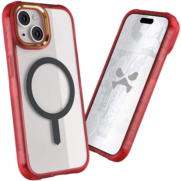 Red iPhone 15 Case Clear Silicone MagSafe