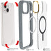 Grey iPhone 15 Phone Case Clear MagSafe