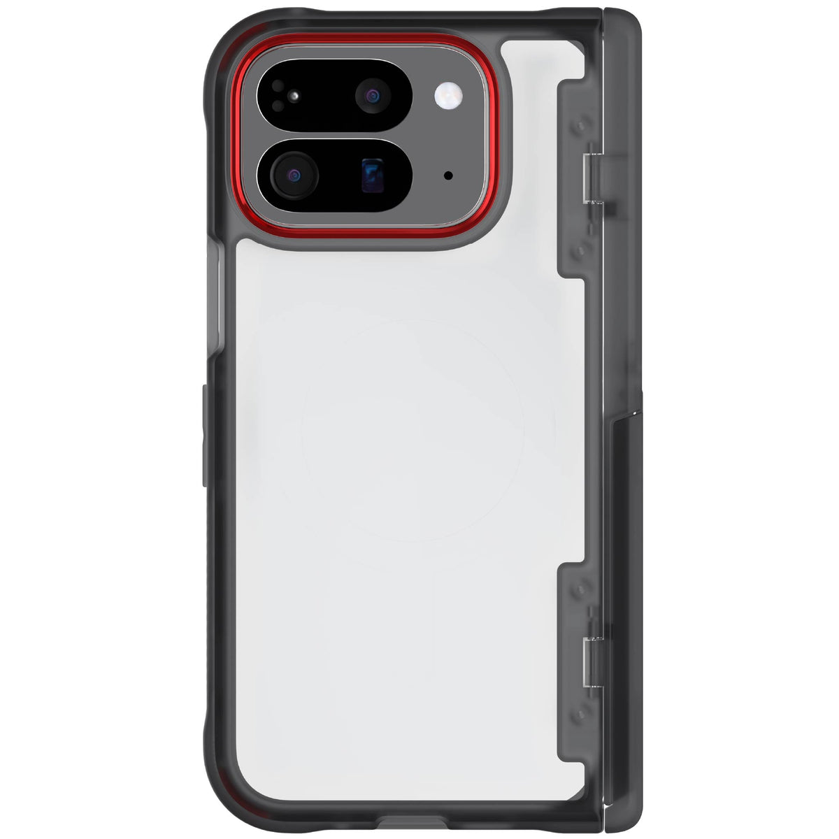 Google Pixel 10 Pro Fold Clear Case Smoke Protective Phone Cover Kickstand Hinge Protection Shockproof Slim