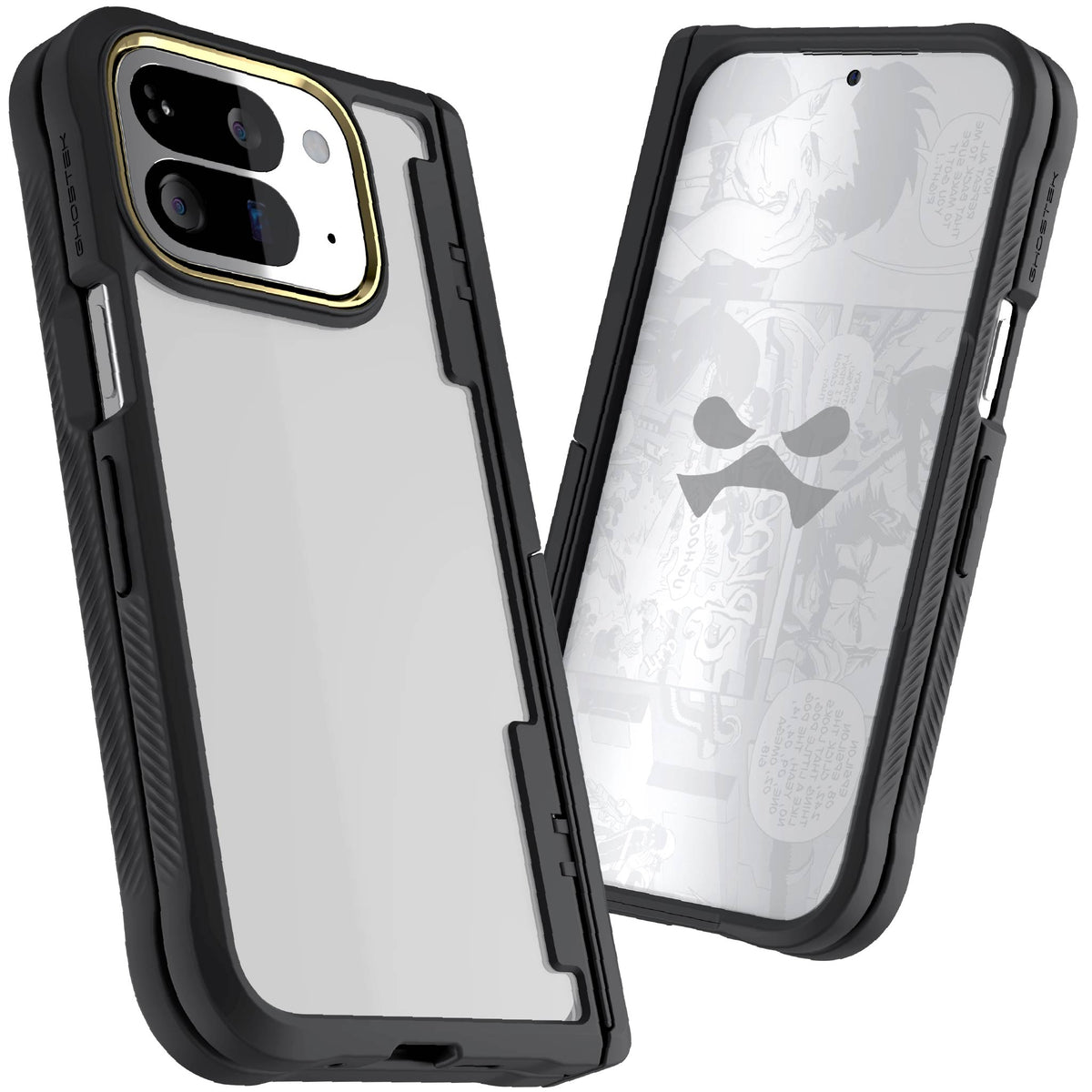 Google Pixel 10 Pro Fold Case Black Clear Protective Phone Cover Kickstand Hinge Protection Shockproof