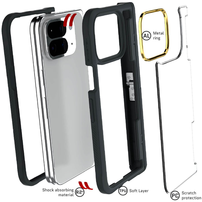 Google Pixel 10 Pro Fold Case Black Clear Phone Cover