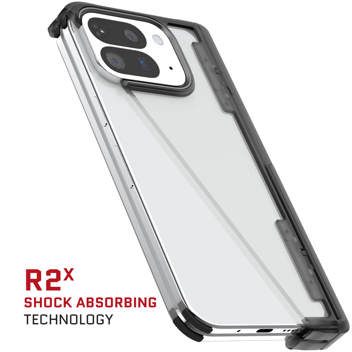 Pixel 10 Pro Fold Case Smoke Matte Clear Protective Phone Cover Kickstand
