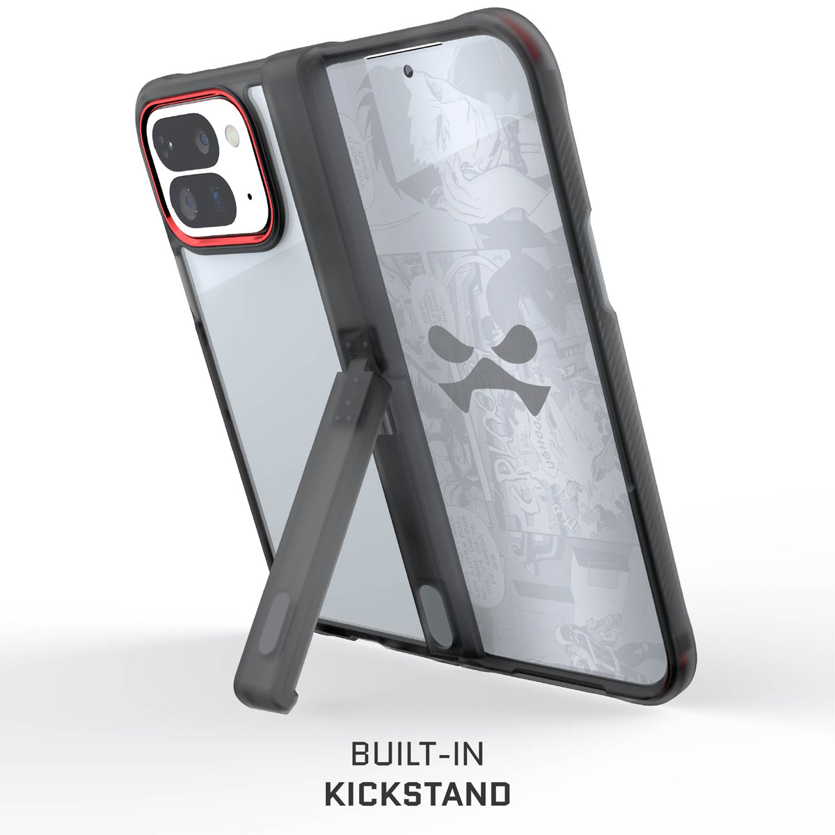 Google Pixel 10 Pro Fold Clear Case Smoke Protective Phone Cover Kickstand