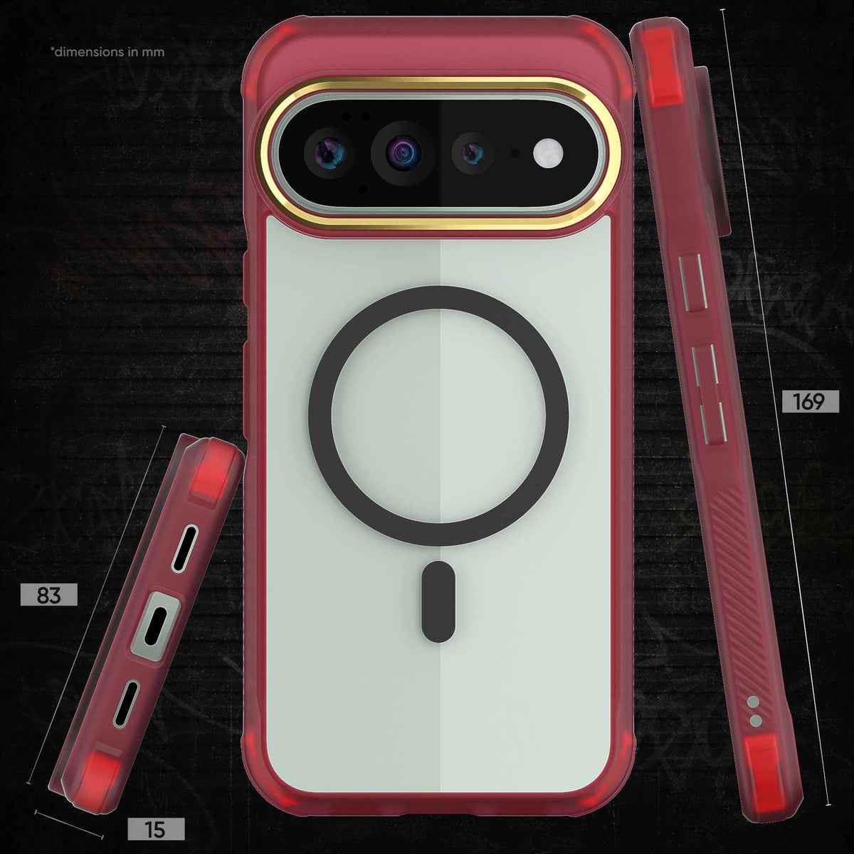 Pixel 11 Pro XL Case Clear Red