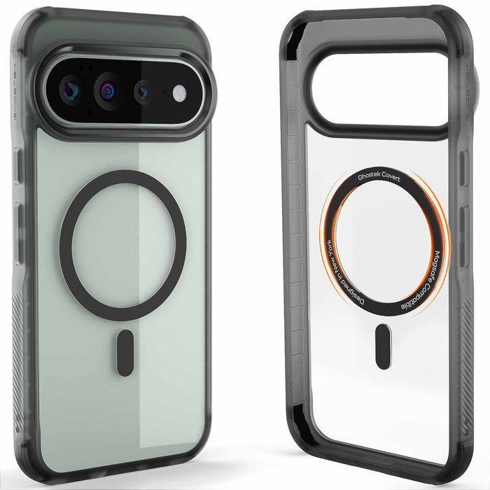 Pixel 11 Pro XL Case Clear Black Smoke MagSafe Magnetic Ring Protective Phone Cover Matte