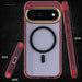 Pixel 11 Case Clear Red MagSafe Magnetic Ring Protective Cover