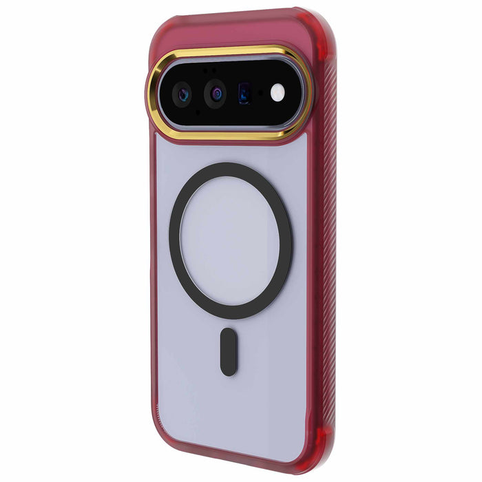 Pixel 11 Case Clear Red MagSafe Magnetic Ring Protective Phone Cover