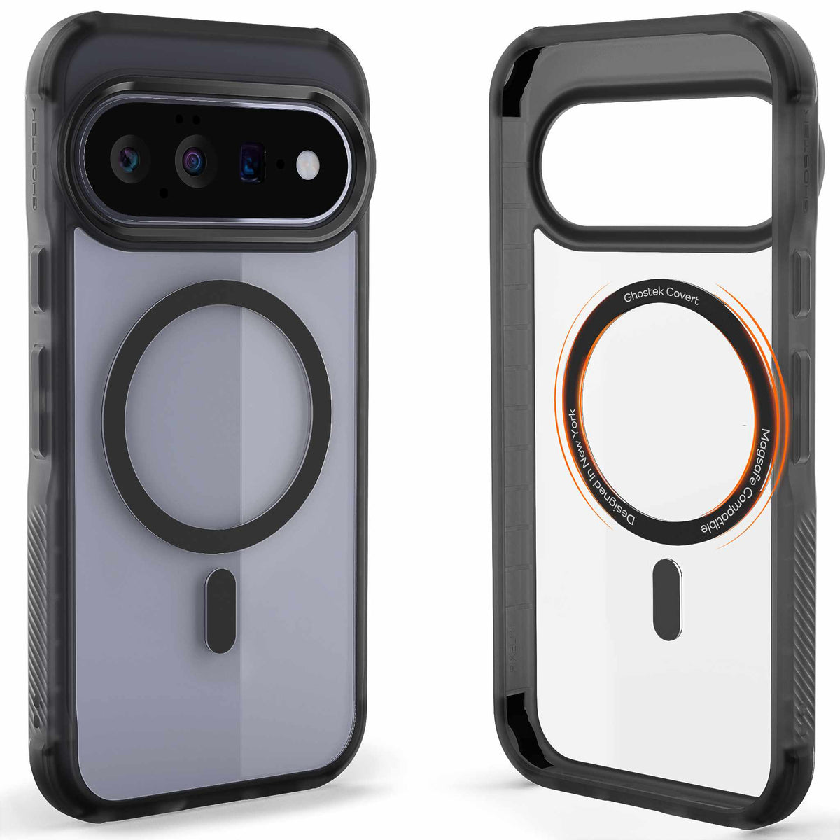 Google Pixel 11 Case Clear Black Smoke MagSafe Magnetic Ring Protective Phone Cover