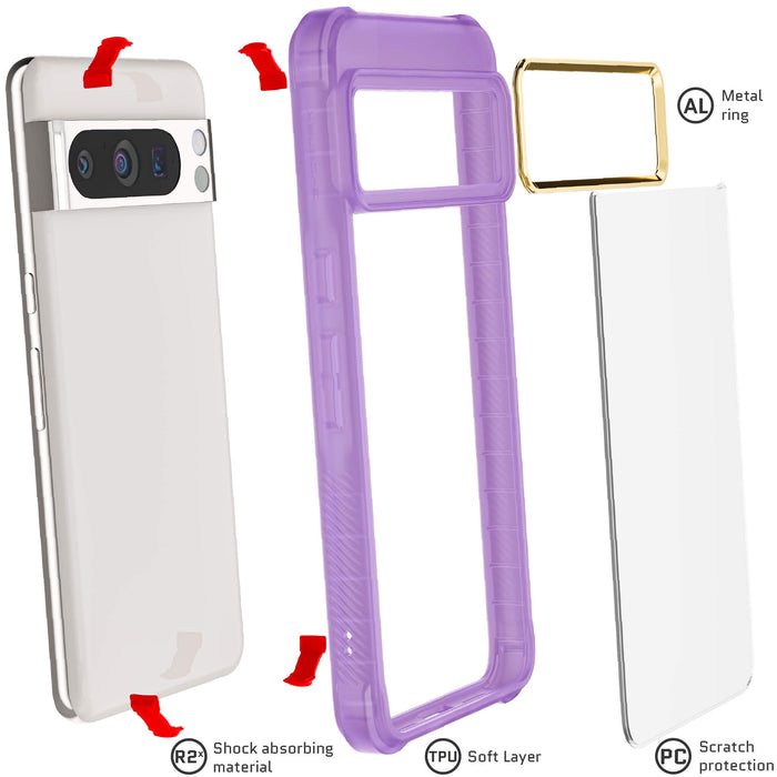 Purple Google Pixel 8 Pro Clear Case