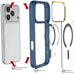 iPhone 17 Pro Case Blue Clear MagSafe Protective Phone Cover Shockproof