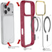 iPhone 17 Pro Case Red Clear MagSafe Protective Phone Cover Shockproof