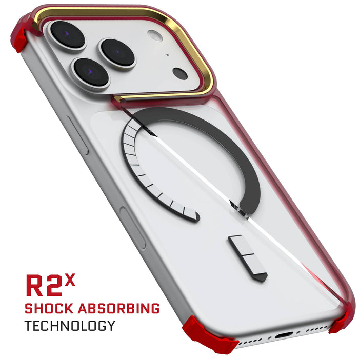 iPhone 17 Pro Case Red Clear MagSafe Protective Phone Cover Shockproof Magnetic