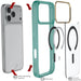 iPhone 17 Pro Max Case Teal Clear MagSafe Protective Phone Cover Shockproof