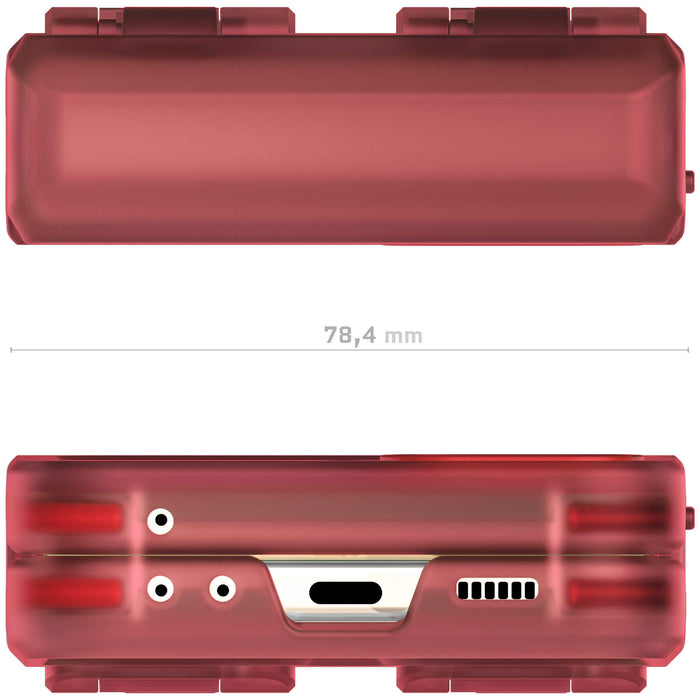 Galaxy Flip 5 Red Case Clear Silicone