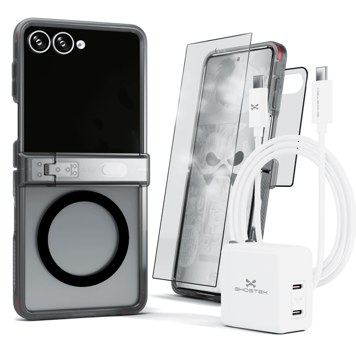 Galaxy Flip7 Case Smoke Protective Phone Cover Magnetic MagSafe Kickstand Charger