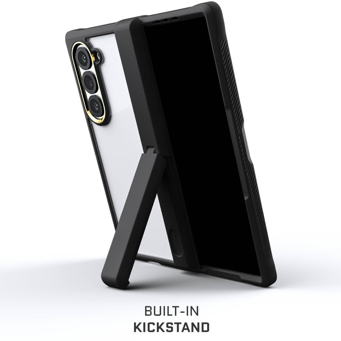 Samsung Galaxy Z Fold 6 Clear Case Black with Kickstand