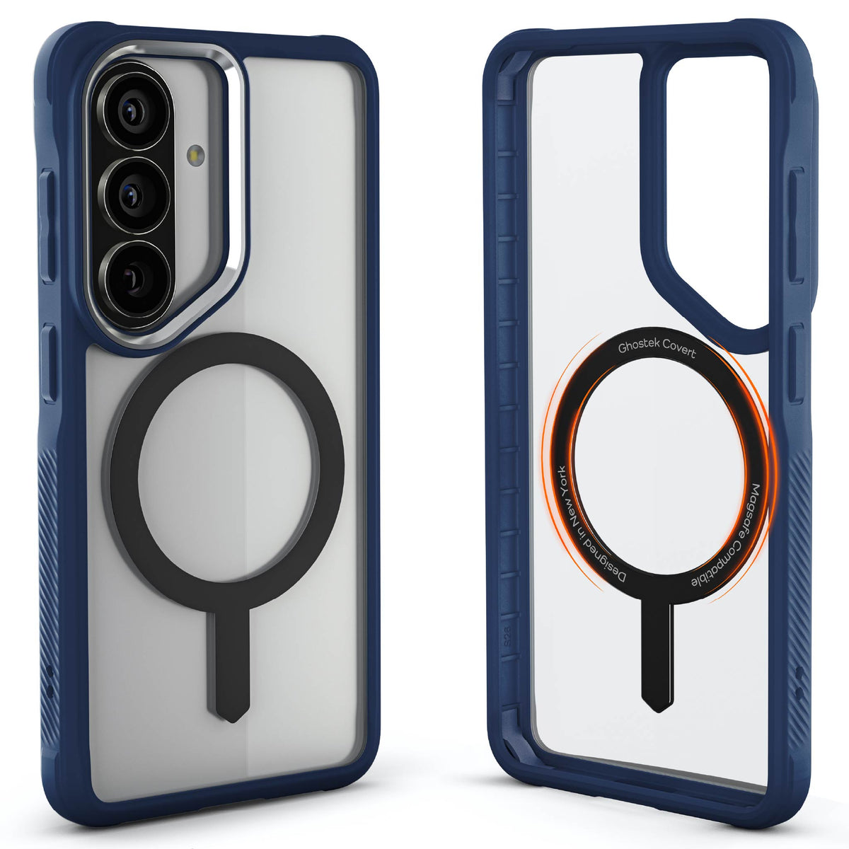 Galaxy S26 Clear Case MagSafe Protective Phone Cover Magnetic Ring Shockproof Premium Blue Matte