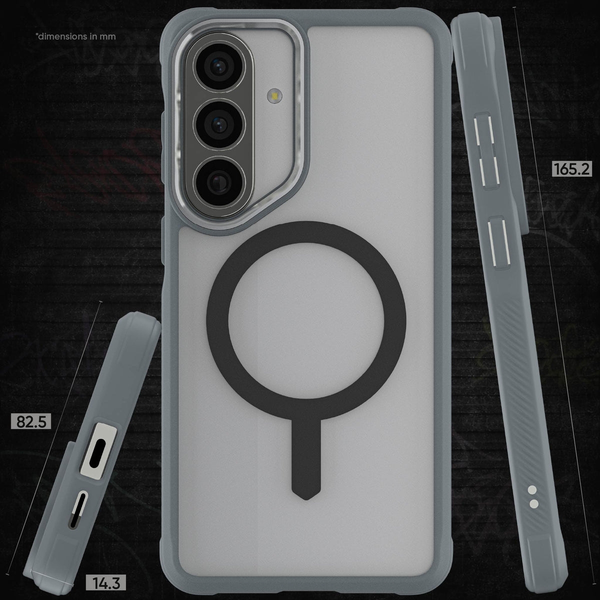 Galaxy S26 Plus Clear Case MagSafe Protective Phone Cover Magnetic Ring Shockproof Premium Cool Gray
