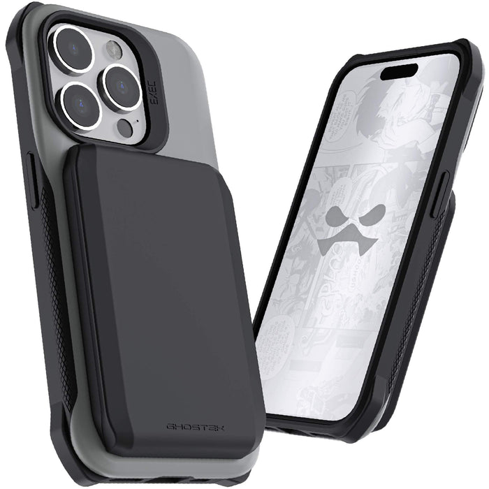 iPhone 15 Pro Wallet Case Gray