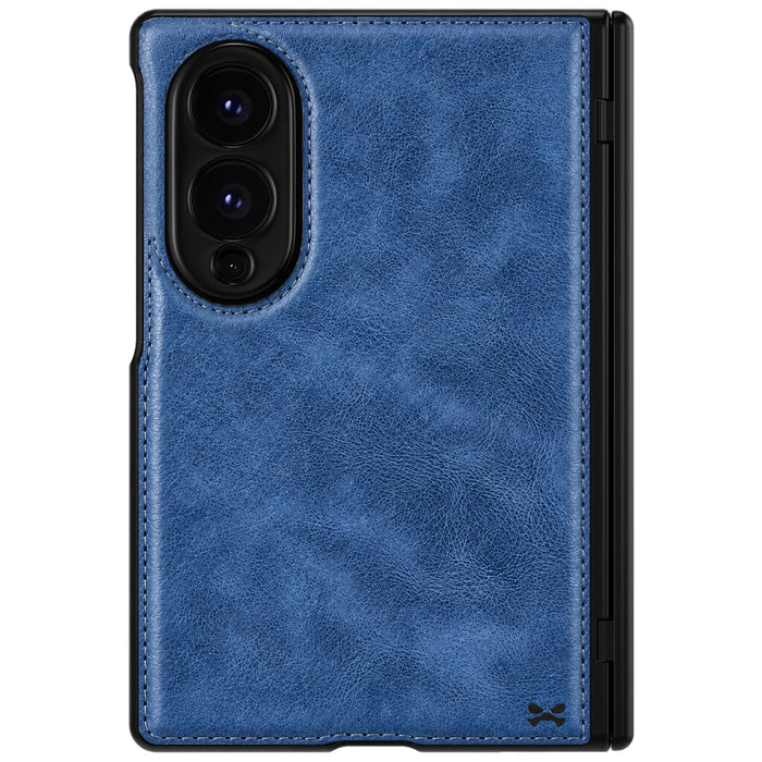Samsung Galaxy Z Fold 8 Case Leather Blue MagSafe Magnetic Hinge Cover