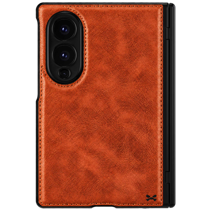 Samsung Galaxy Z Fold 8 Case Leather Brown MagSafe Magnetic Hinge Cover