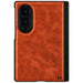 Samsung Galaxy Z Fold 8 Case Leather Brown MagSafe Magnetic Hinge Cover