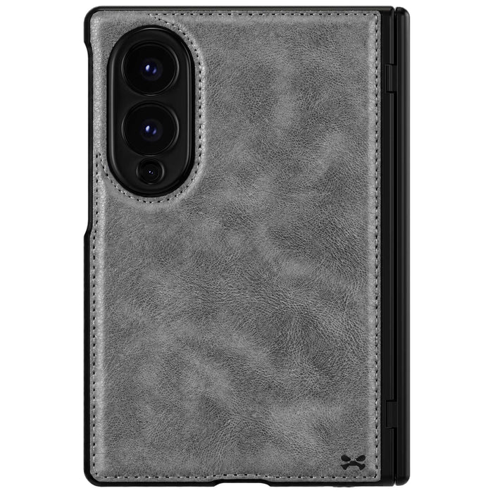 Samsung Galaxy Z Fold 8 Case Leather Gray MagSafe Magnetic Hinge Cover