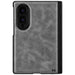 Samsung Galaxy Z Fold 8 Case Leather Gray MagSafe Magnetic Hinge Cover