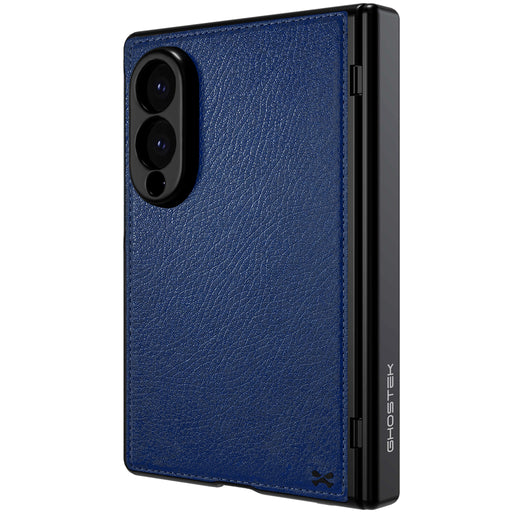 Samsung Galaxy Z Fold 8 Case Leather Blue MagSafe Magnetic Hinge Cover