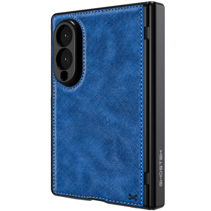 Samsung Galaxy Z Fold 8 Case Leather Blue MagSafe Magnetic Hinge Cover