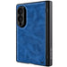 Samsung Galaxy Z Fold 8 Case Leather Blue MagSafe Magnetic Hinge Cover