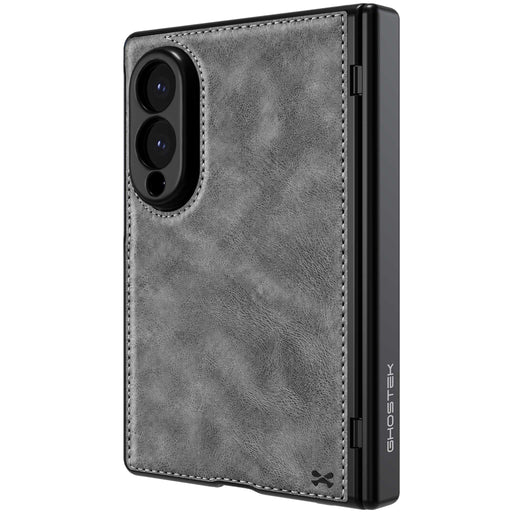 Samsung Galaxy Z Fold 8 Case Leather Gray MagSafe Magnetic Hinge Cover